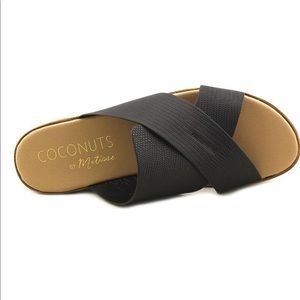 Coconuts By Matisse Study Black Wedge Side Sandals